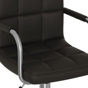 vidaXL Swivel Office Chair Black Faux Leather