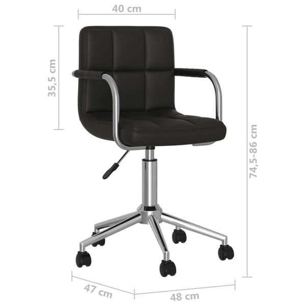 vidaXL Swivel Office Chair Black Faux Leather