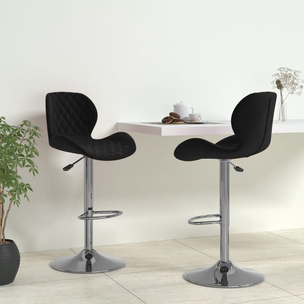 vidaXL Bar Stools 2 pcs Black Velvet