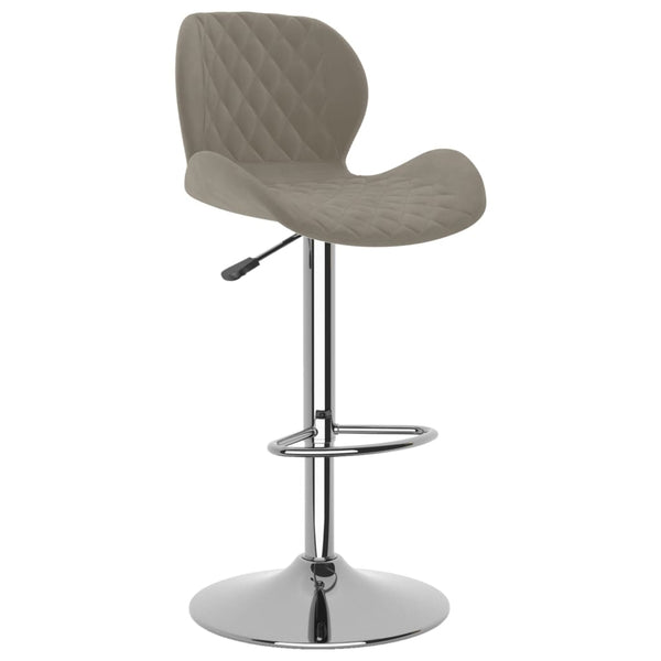 Barhocker 2er Set Hellgrau Samt