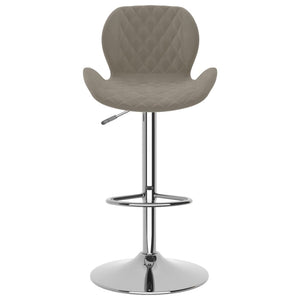 Barhocker 2er Set Hellgrau Samt