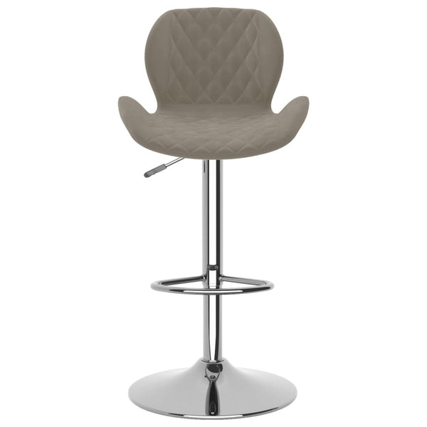 Barhocker 2er Set Hellgrau Samt