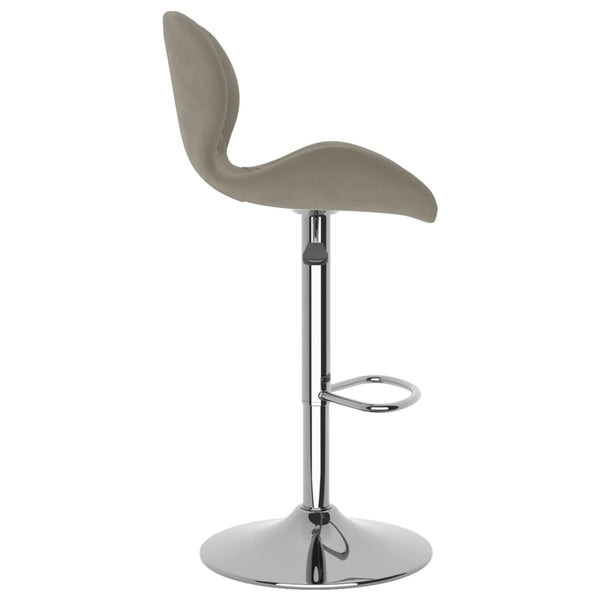 Barhocker 2er Set Hellgrau Samt