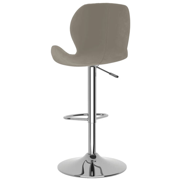 Barhocker 2er Set Hellgrau Samt