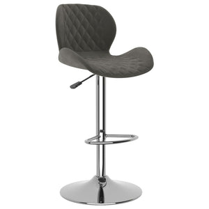 Barhocker 2er Set Dunkelgrau Samt