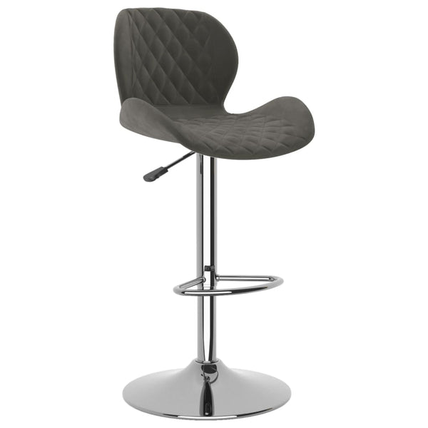 Barhocker 2er Set Dunkelgrau Samt