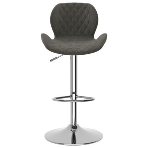 Barhocker 2er Set Dunkelgrau Samt