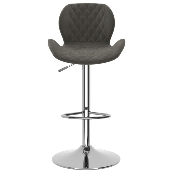 Barhocker 2er Set Dunkelgrau Samt