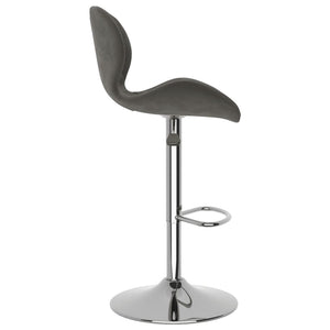 Barhocker 2er Set Dunkelgrau Samt