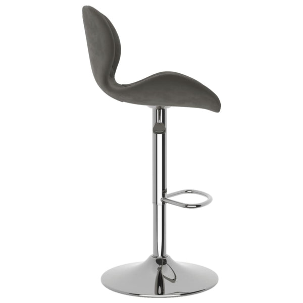 Barhocker 2er Set Dunkelgrau Samt