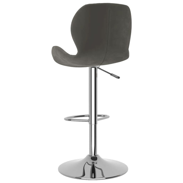 Barhocker 2er Set Dunkelgrau Samt
