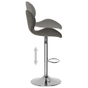 Barhocker 2er Set Dunkelgrau Samt