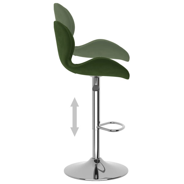 vidaXL Bar Stools 2 pcs. Dark Green Velvet