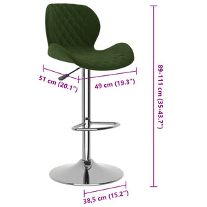 vidaXL Bar Stools 2 pcs. Dark Green Velvet
