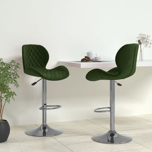 vidaXL Bar Stools 2 pcs. Dark Green Velvet