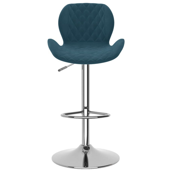 Blaue Samt Barhocker, 2er-Set