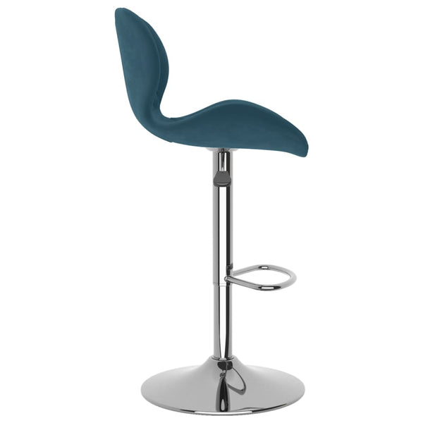 Blaue Samt Barhocker, 2er-Set
