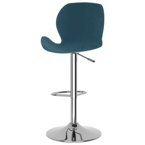 Blaue Samt Barhocker, 2er-Set