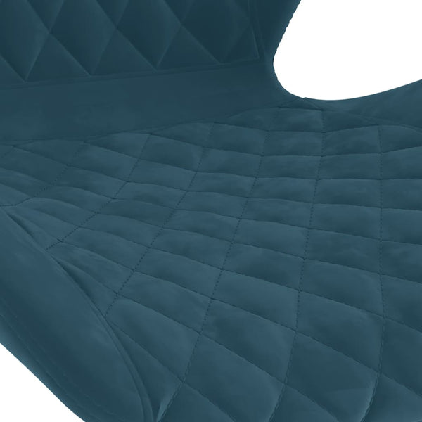 Blaue Samt Barhocker, 2er-Set