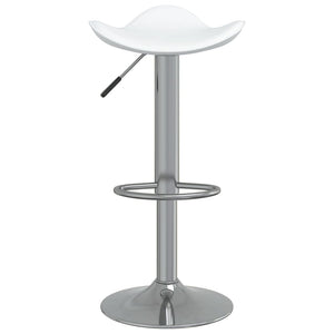 vidaXL Bar Stool White Chromed Steel and Faux Leather