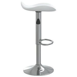 vidaXL Bar Stool White Chromed Steel and Faux Leather