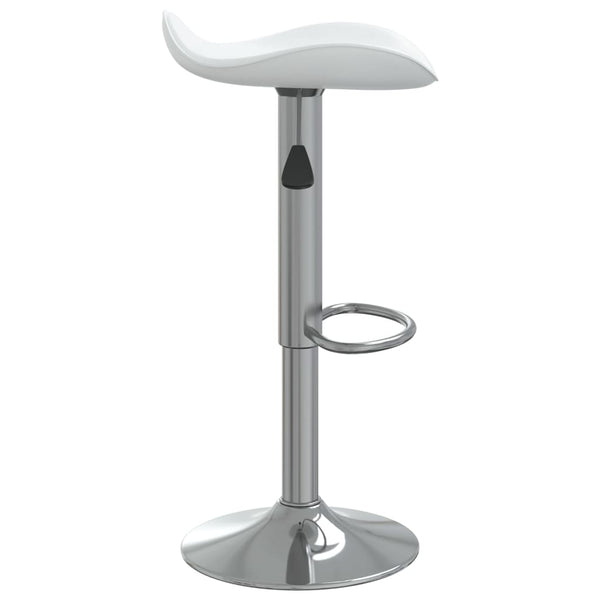 vidaXL Bar Stool White Chromed Steel and Faux Leather