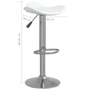 vidaXL Bar Stool White Chromed Steel and Faux Leather