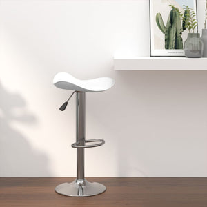 vidaXL Bar Stool White Chromed Steel and Faux Leather