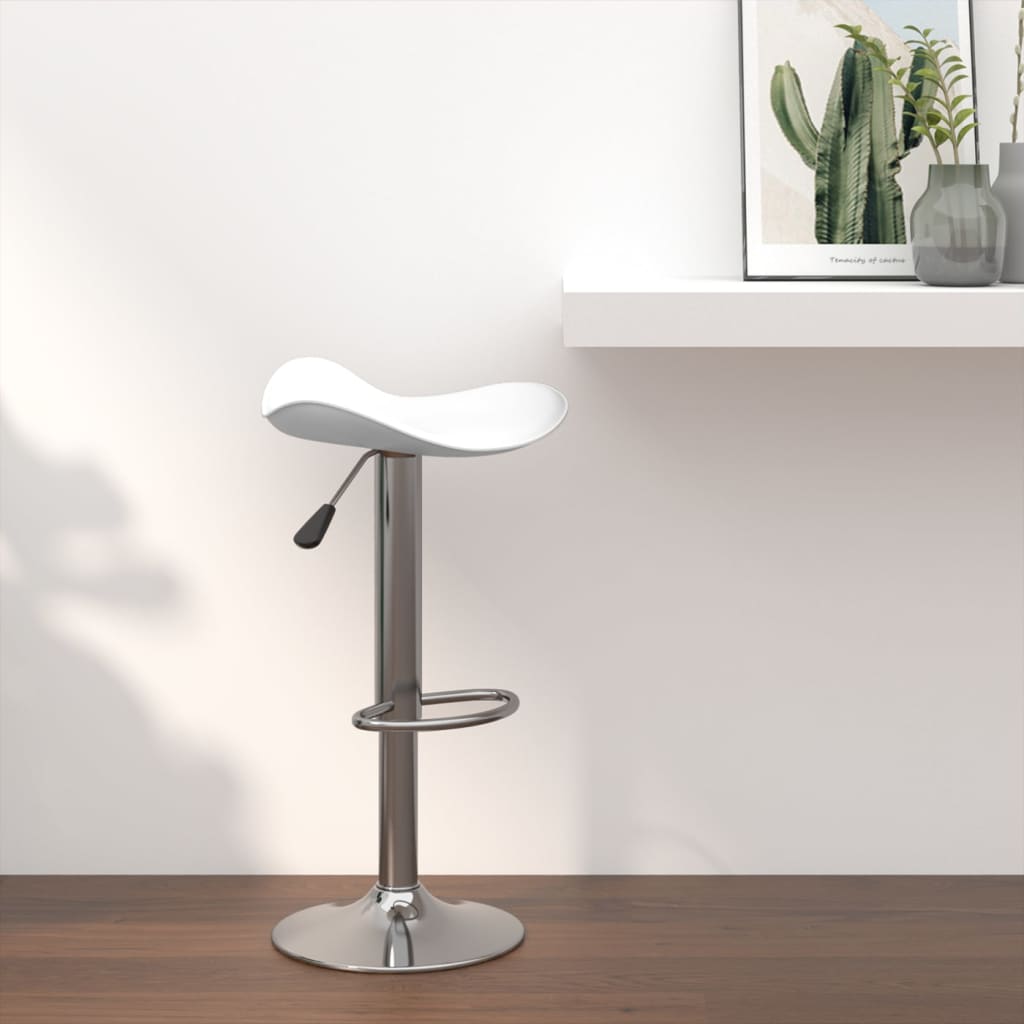 vidaXL Bar Stool White Chromed Steel and Faux Leather