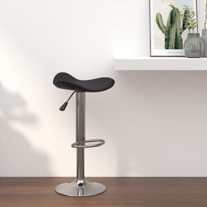 vidaXL Bar Stool Black Chromed Steel and Faux Leather