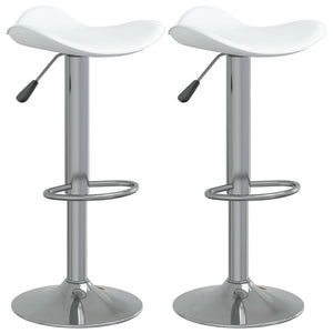 vidaXL Bar Stools 2 pcs White Chromed Steel and Faux Leather