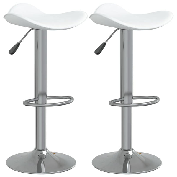 vidaXL Bar Stools 2 pcs White Chromed Steel and Faux Leather