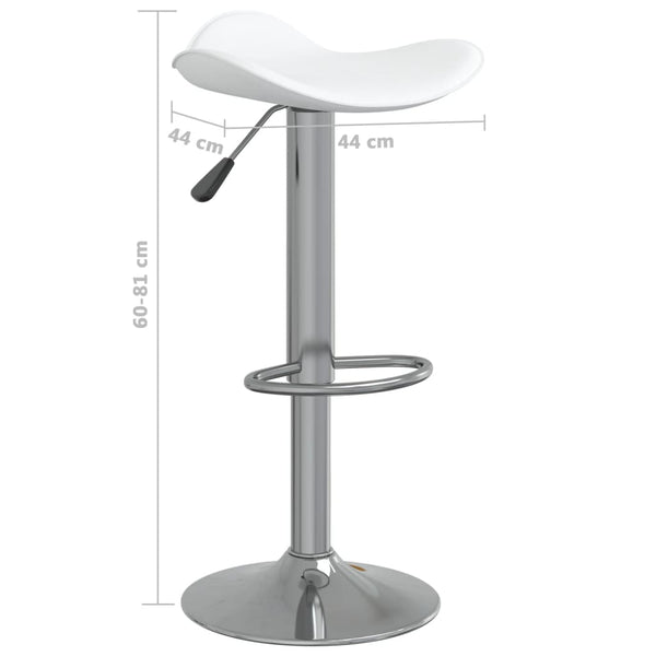 vidaXL Bar Stools 2 pcs White Chromed Steel and Faux Leather
