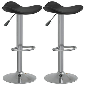vidaXL Bar Stools 2 pcs Black Chromed Steel and Faux Leather