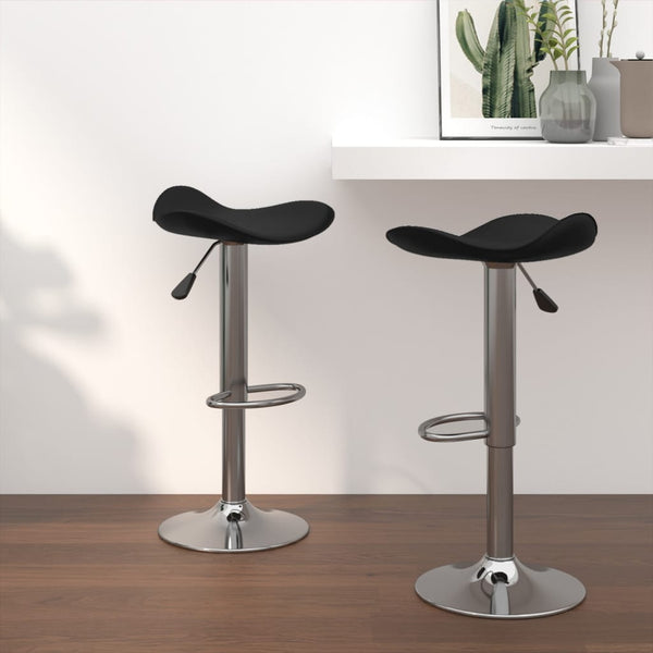 vidaXL Bar Stools 2 pcs Black Chromed Steel and Faux Leather