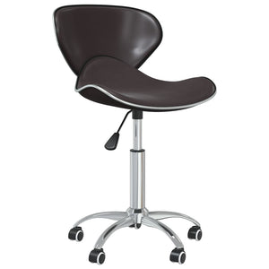 vidaXL Dining Chairs 2 pcs Swivel Brown Faux Leather