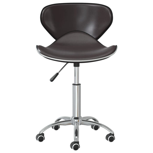 vidaXL Dining Chairs 2 pcs Swivel Brown Faux Leather