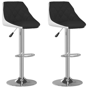 Barhocker Set Schwarz/Weiß Kunstleder (2 Stk.)