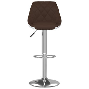 Barhocker 2er Set Braun Weiß Kunstleder