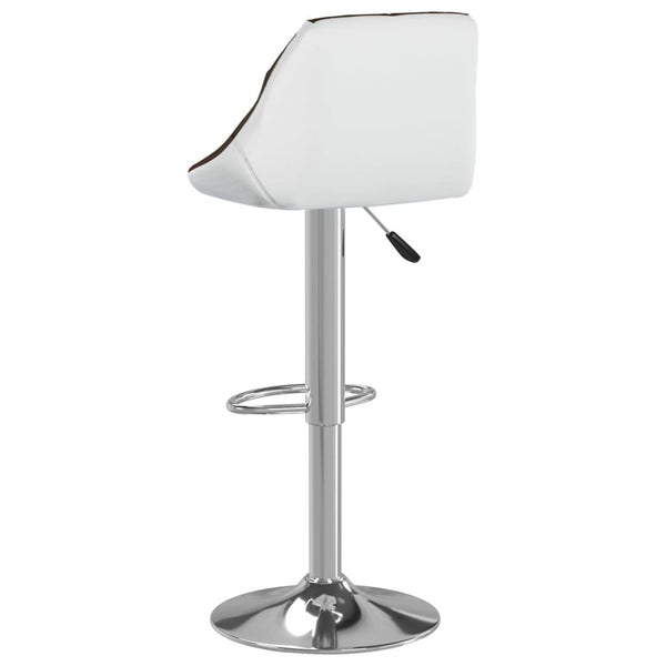 Barhocker 2er Set Braun Weiß Kunstleder