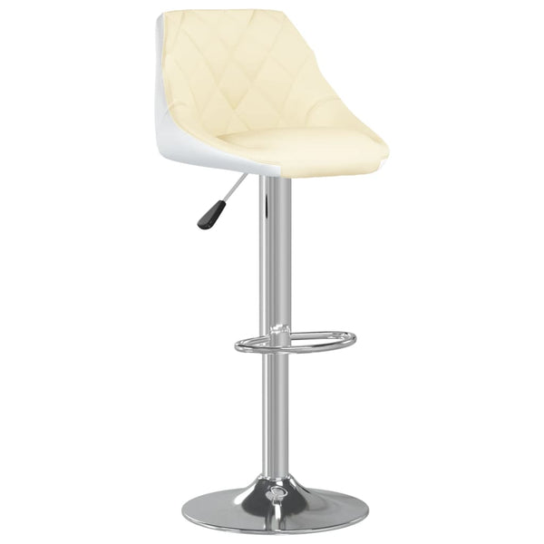 Barhocker 2er Set Creme Weiß Kunstleder