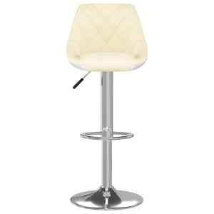 Barhocker 2er Set Creme Weiß Kunstleder