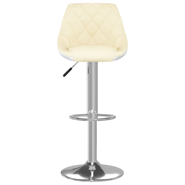 Barhocker 2er Set Creme Weiß Kunstleder