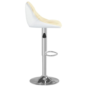 Barhocker 2er Set Creme Weiß Kunstleder