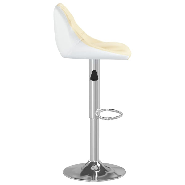 Barhocker 2er Set Creme Weiß Kunstleder