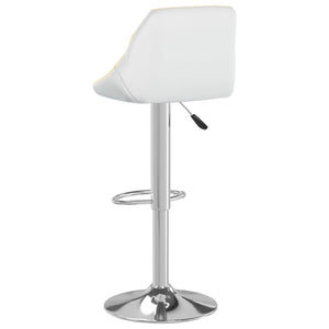 Barhocker 2er Set Creme Weiß Kunstleder