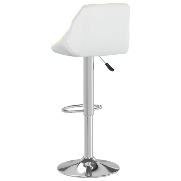 Barhocker 2er Set Creme Weiß Kunstleder