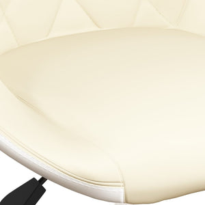 Barhocker 2er Set Creme Weiß Kunstleder