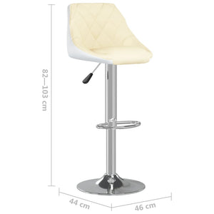 Barhocker 2er Set Creme Weiß Kunstleder