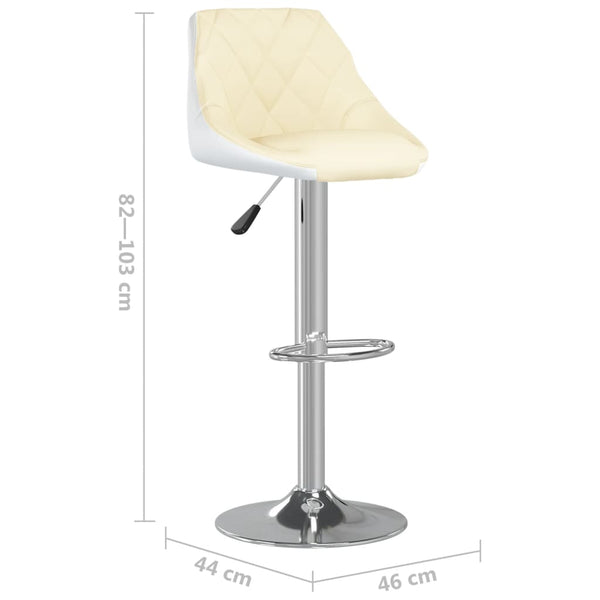 Barhocker 2er Set Creme Weiß Kunstleder